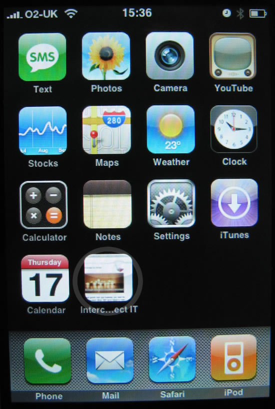 iPhone Safari 1.1.3 Bookmarks on the Home Screen