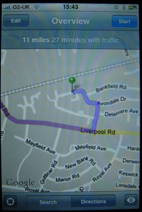 iPhone Map Routes